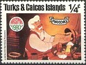 Turks and Caicos Isls 1980 Walt Disney 1/4 ¢ Multicolor Scott 442
